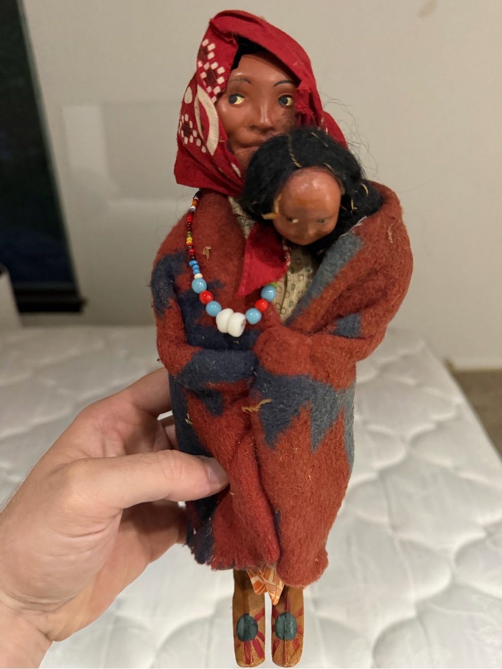 Skookum doll 11” Native American with papoose!